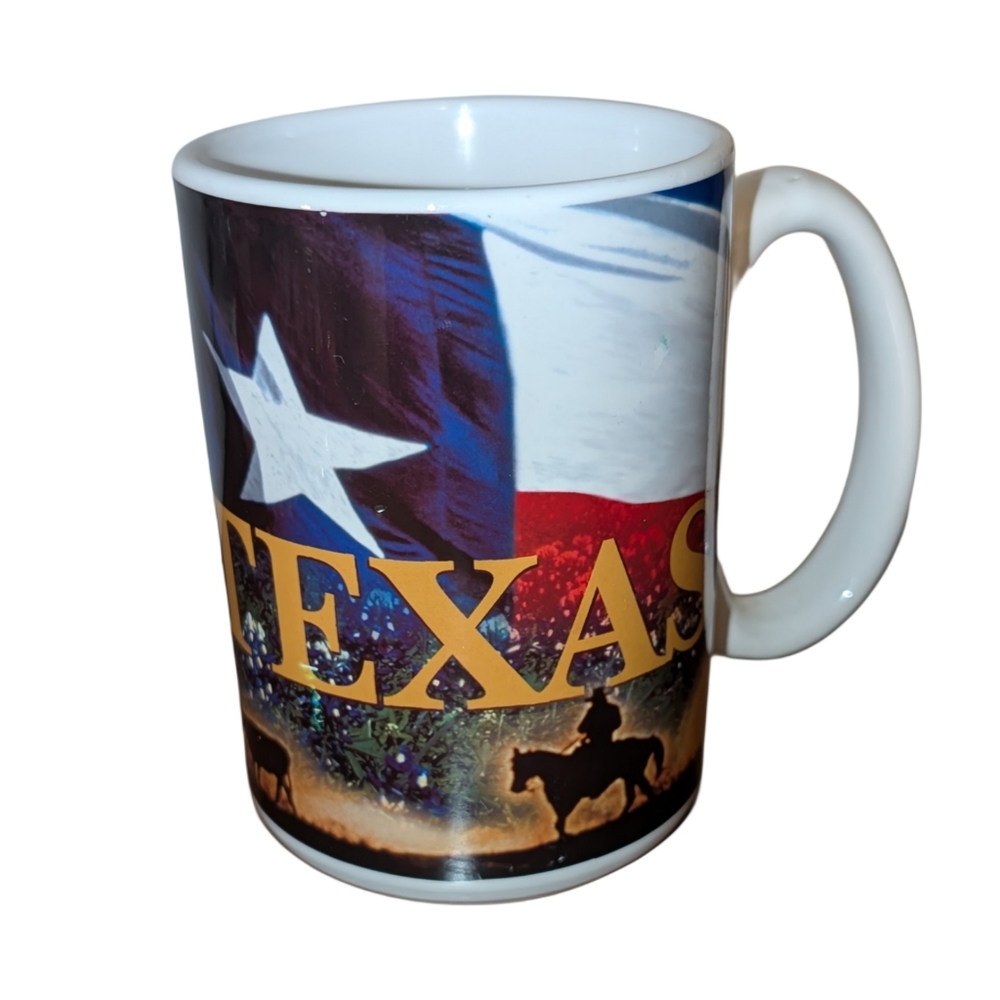 Vtg Texas-Size Texas Flag Mug